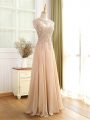 Most Popular Champagne Scoop Neckline Beading and Appliques Homecoming Dress Sleeveless Zipper