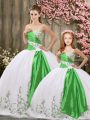 Fancy Sweetheart Sleeveless Lace Up 15 Quinceanera Dress White Organza