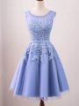 Lavender Lace Up Scoop Lace Vestidos de Damas Tulle Sleeveless