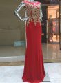 Floor Length Column/Sheath Sleeveless Red Prom Evening Gown Zipper