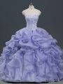 Custom Design Floor Length Lavender Vestidos de Quinceanera Sweetheart Sleeveless Lace Up