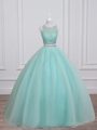 Sleeveless Lace Up Floor Length Beading Ball Gown Prom Dress