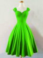 Taffeta Lace Up Straps Sleeveless Knee Length Quinceanera Court of Honor Dress Ruching