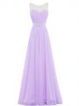 Sweet Chiffon Scoop Sleeveless Zipper Beading in Lavender