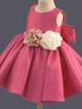 Ball Gowns Little Girls Pageant Dress Wholesale Hot Pink Scoop Taffeta Sleeveless Mini Length Clasp Handle