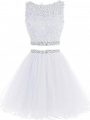 Captivating Sleeveless Beading and Lace and Appliques Zipper Evening Dress