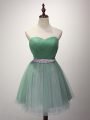 Dazzling Sweetheart Sleeveless Lace Up Wedding Party Dress Green Tulle