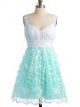 Apple Green Straps Lace Up Lace Bridesmaids Dress Sleeveless