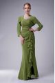 Floor Length Mermaid Sleeveless Olive Green Mother Of The Bride Dress Zipper