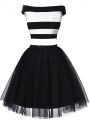 Sexy White And Black Military Ball Dresses For Women Prom and Party and Sweet 16 with Ruching Off The Shoulder Sleeveless Zipper