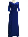 Beauteous Beading Mother Of The Bride Dress Royal Blue Zipper Sleeveless Floor Length