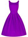 Super Knee Length A-line Sleeveless Purple Quinceanera Dama Dress Lace Up