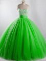 Free and Easy Floor Length Lace Up Sweet 16 Dresses for Sweet 16 and Quinceanera with Beading