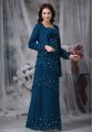 Admirable Straps Sleeveless Mother Of The Bride Dress Floor Length Beading Navy Blue Chiffon