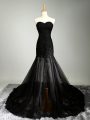 Amazing Black Sleeveless Beading and Appliques Womens Party Dresses