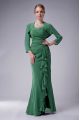 Colorful Green Sleeveless Beading Floor Length Mother Of The Bride Dress