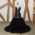 Sleeveless Brush Train Lace Up Beading Red Carpet Gowns