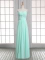 Apple Green Sweetheart Lace Up Ruching Prom Gown Sleeveless