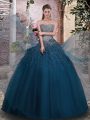 Classical Strapless Sleeveless Tulle 15th Birthday Dress Beading Lace Up