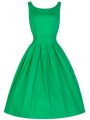 Knee Length Lace Up Dama Dress Green for Prom and Party and Wedding Party with Ruching