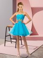 Baby Blue Sweetheart Neckline Beading and Ruching Evening Dress Sleeveless Lace Up