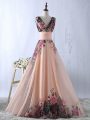 Traditional Sleeveless Lace Up Floor Length Ruching Prom Gown