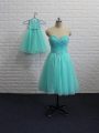 Romantic Mini Length A-line Sleeveless Aqua Blue Teens Party Dress Lace Up