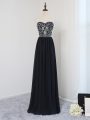 Popular Black Prom Dresses Prom and Party and Wedding Party with Beading Sweetheart Sleeveless Zipper