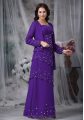 Eggplant Purple Empire Beading Mother Of The Bride Dress Zipper Chiffon Sleeveless Floor Length