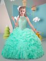 Floor Length Ball Gowns Sleeveless Hot Pink and Apple Green Little Girls Pageant Dress Lace Up