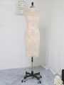 Inexpensive Champagne Scoop Neckline Lace and Appliques Mother Of The Bride Dress Sleeveless Zipper