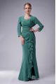 Green Mermaid Straps Sleeveless Chiffon Floor Length Zipper Beading Mother Of The Bride Dress