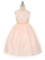 Scoop Sleeveless Tulle Child Pageant Dress Beading Lace Up
