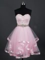 Excellent Sleeveless Zipper Mini Length Beading and Lace and Ruffles Quinceanera Court of Honor Dress