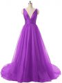 Eggplant Purple V-neck Neckline Ruching Homecoming Dress Sleeveless Backless