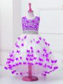 Cheap White Zipper Little Girls Pageant Dress Wholesale Appliques and Sequins Sleeveless High Low
