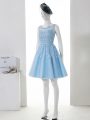 Captivating Baby Blue Sleeveless Tulle Zipper Dama Dress for Prom and Party and Wedding Party