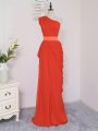 Coral Red Sleeveless Pick Ups Floor Length Quinceanera Court Dresses