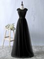 New Arrival Tulle Sleeveless Floor Length Homecoming Dresses and Lace