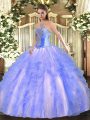 Lovely Sleeveless Beading and Ruffles Lace Up 15 Quinceanera Dress