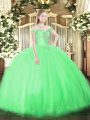 Smart Floor Length Quinceanera Gowns Off The Shoulder Sleeveless Lace Up