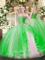 Floor Length Ball Gowns Sleeveless Green Sweet 16 Quinceanera Dress Lace Up