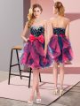 Sweetheart Sleeveless Organza Dress for Prom Beading and Ruffles and Bowknot Lace Up