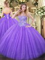 Cheap Lavender Sweet 16 Dresses Sweet 16 and Quinceanera with Appliques Sweetheart Sleeveless Lace Up