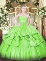Sleeveless Beading and Lace and Ruffled Layers Floor Length Sweet 16 Dresses