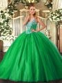 Stunning Floor Length Ball Gowns Sleeveless Green Vestidos de Quinceanera Lace Up