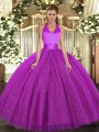 Flirting Sleeveless Lace Up Floor Length Sequins Ball Gown Prom Dress