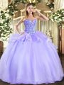 Sleeveless Lace Up Floor Length Embroidery Quinceanera Gowns