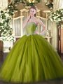 Clearance Olive Green Sweetheart Lace Up Beading Vestidos de Quinceanera Sleeveless