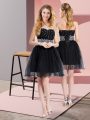 Fabulous Black Casual Dresses Prom and Party with Beading Sweetheart Sleeveless Lace Up